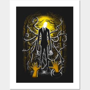 Slender Man (yellow gold) Posters and Art